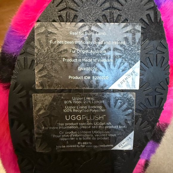 NWT Women’s UGG Pink/Purple Fluff Yeah Slides Size 6 - Picture 4 of 6